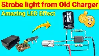 How to make strobe light from Old Charger | LED Blinking Circuit | SKR Electronics Lab