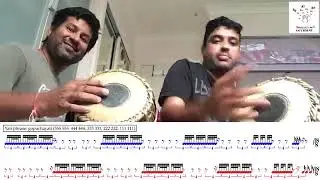 9:10 on two Mridangams with sheet music by B C Manjunath @prathapramachandra.r  Martha Camon