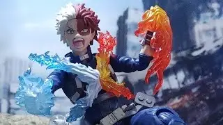 SH Figuarts Shoto Todoroki My Hero Academia Bandai Tamashi Nations unboxing and review with the boys