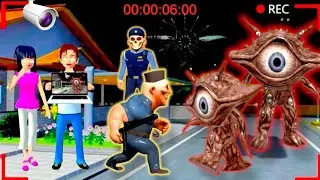 Yuta Mio Panik CCTV Merekam MONSTER HAMOOD POLICE Di Depan Rumah 😱 | Sakura School Simulator