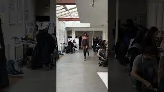 Mica Arganaraz warming up for the coperni show