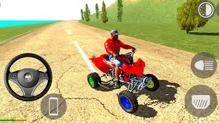 Red ATV Extreme Stunt Gameplay | Indian Car Simulator & Indian Bike Driving 3D Viral Action Fun 2025
