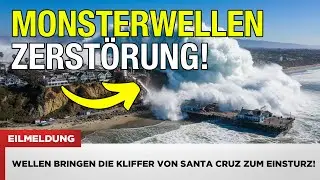 VOR 1 MINUTE: Monsterwellen zerrei&szlig;en Santa-Cruz-Klippen &ndash; Planetenkonstellation als Ausl&ouml;ser