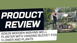 Aoxun Wooden Wishing Well Planter with Hanging Bucket for Flower and Plants REVIEW!