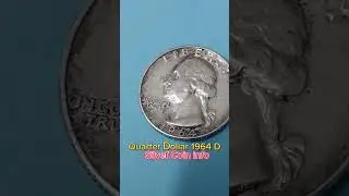 Quarter Dollar 1964 D Silver. $22,000. Silver Coin info 🔺️