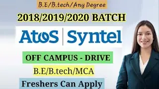 Atos|Syntel Requirement | OFF CAMPUS HIRING FOR 2018/2019/2020/2021 BATCH | MUST WATCH