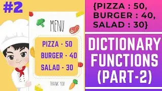 Dictionary functions in Python(Part-2) | Data Structures | Complete Python Tutorial for Beginners