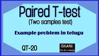 How to calculate paired t-test||paired t-test example problem with solution||GNANI THE KNOWLEDGE||