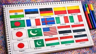 12 countries flegs drawing| part 1... Comment your country name #viral#drawing#fleg#trending #video 