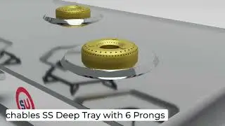 3 Burner Gas Stove Latest Design with 2mm thick Body & top features - Make In India