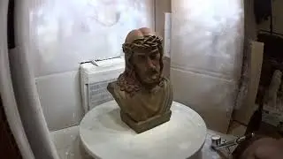 Jesus Bust Statue - Crown of Thorns Restoration. Air Brush Painting