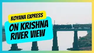 11030-koyana express on krishna river view#indianrailways #train #trend #railway #viralvideo #travel