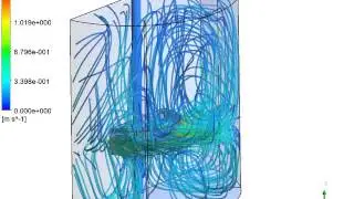 Streamlines Rushton Turbine tank