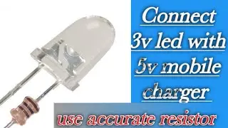 How to connect led in a mobile charger||connect 2v led in 5v power supply||