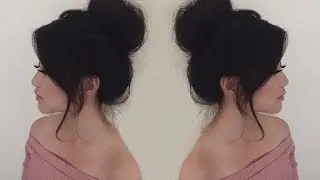 Everyday Messy Hair Bun Tutorial | Medium Length Hair