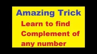 Shortcut trick for R and R-1 Complement (हिंदी )