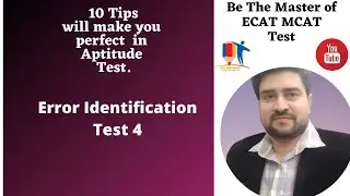 MCQ'S || Error identification test 4  || English || MDCATE || ECAT|| PMC || Entry Test