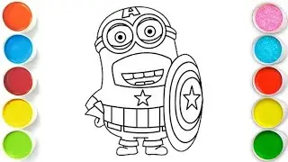 Cute Minion Drawing, Painting and Coloring for Toddlers -Child Art 