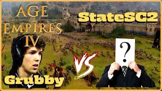 Age of Empires 4 - Grubby vs  StateSC2 1v1 Delhi x Holy Roman Empire