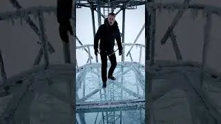 This Glass Floor Just Broke HER Brains 🤯 #glassfloor #funny #fearofheights #prank