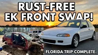 Honda Civic EG Hatch Shell Swap! Rusted Body Needs to be Replaced | Florida Trip & EK Front Surprise