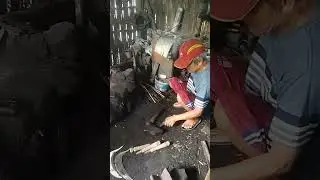 Cara pemasangan gagang arit rumput ( sabit ) || pande besi