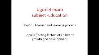 Affecting factors of children's growth and development