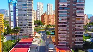 [4K] Benidorm Walk & Flight | Skyscrapers & The Strip