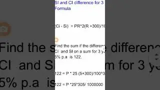 Si and Ci difference 3 years direct formula || Calculation होगी आसान ।।👍👍
