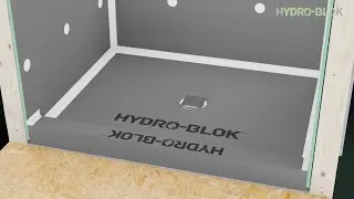 HYDRO-BLOK 3x4 Shower Install with Classic Center Drain Shower Pan, Shower Curb, and Niche