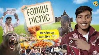 Picnic par (Monkey ) ka Attack🐒! Sab kuch tabah ho gaya! 🤣 #watchtillend #viral #subscribe