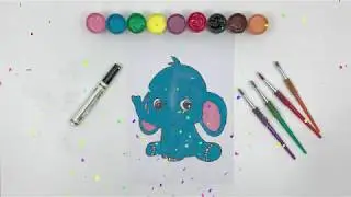 Happy Blue Elephant Drawing I Learn For Kids
