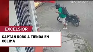 En 30 segundos sujeto armado roba tienda en Colima