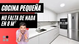 Cocina PEQUEÑA en L Gris Moderna Cocinas CJR