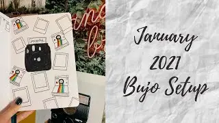2021 Bullet Journal Setup January | January 2021 BUJO Setup Archer and Olive | Polaroid Photo Theme