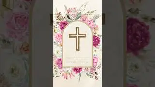 Boho floral Baptism animated video invitation