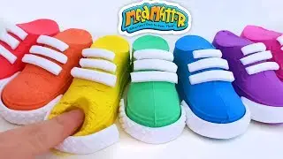 Learn Colors with Rainbow Shoes Mad Mattr Kinetic Sand Magic Sand ASMR DIY Sand Art - CLAY ART TV