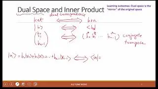L3-1: (Ch3) Dual Space, Bra Ket Notation, and Orthonormal Basis