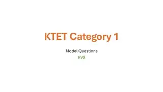 KTET Category 1 EVS//KTET Environmental studies| part 1