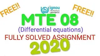 MTE 08 || FULLY SOLVED ASSIGNMENT 2020 ||💯% FREE