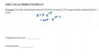 Quick Note on Finding Total Interest