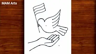 Easy Independence day drawing // Republic day drawing // How to draw a Dove holding Indian Flag