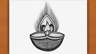 Very Easy Diya/ Deepak Drawing | Easy Deepak Drawing Step by Step | Drawing for beginners