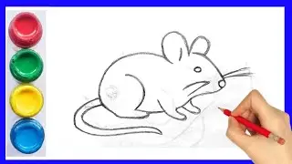 चूहा का चित्र । How to draw rat 🐀 drawing for kids । Drawing video  । toddlers । Rat drawing video 