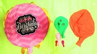 Large Balloon World+happy birthday to decorate balloon experiment 🎈🎈🎈