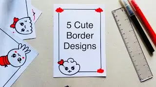 5 Cute Red& Black Border Designs/Project Work Designs/Easy Corner Border Designs for School Projects