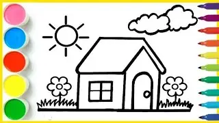 Easy House Drawing For Kids, Simple House Drawing For Kids Step by Step |