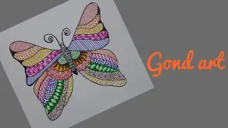 Butterfly gond art...Simple gond art for beginners using water color marker