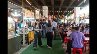 [4K] Midday walk at Ploenchit Market under the highway in central Bangkok
