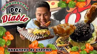 Nadie se atrevería a comer esto!, La hamburguesa del diablo, está infernal , pica y diabolicamente🌶️